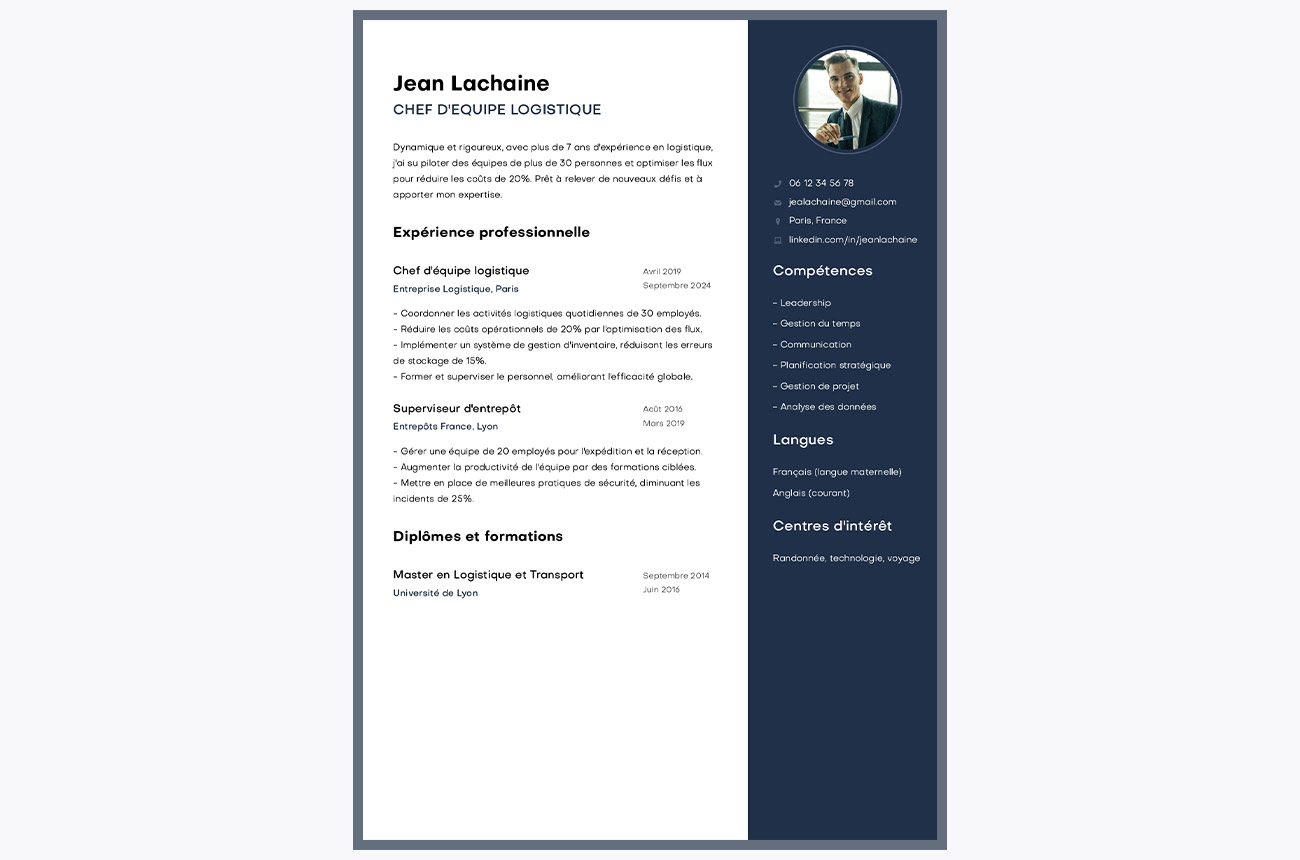 cv logistique